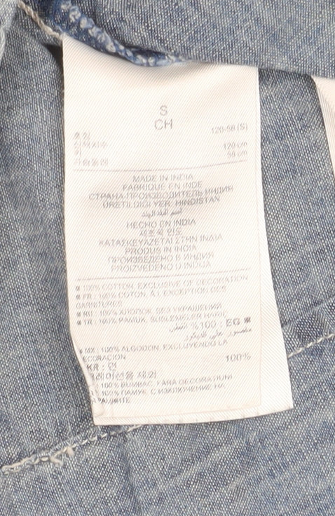 Girls UK Size 7 Years Gap Blue Basic Button-Up