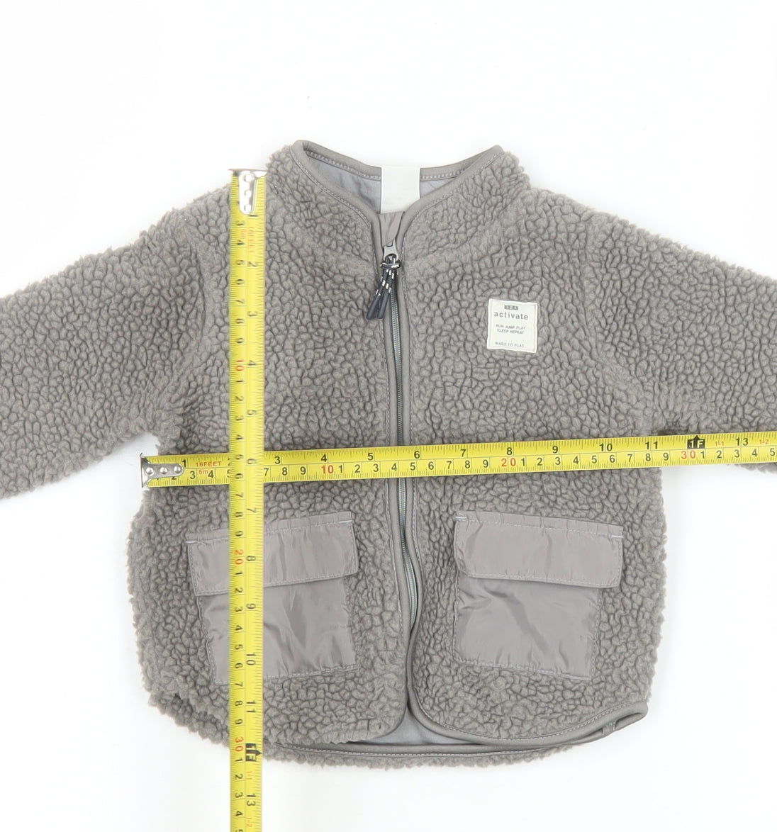 H&M Unisex Baby Grey Fleece Full Zip Basic Jacket 6-9 Months
