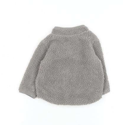H&M Unisex Baby Grey Fleece Full Zip Basic Jacket 6-9 Months