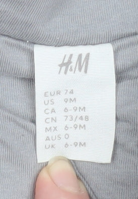 H&M Unisex Baby Grey Fleece Full Zip Basic Jacket 6-9 Months