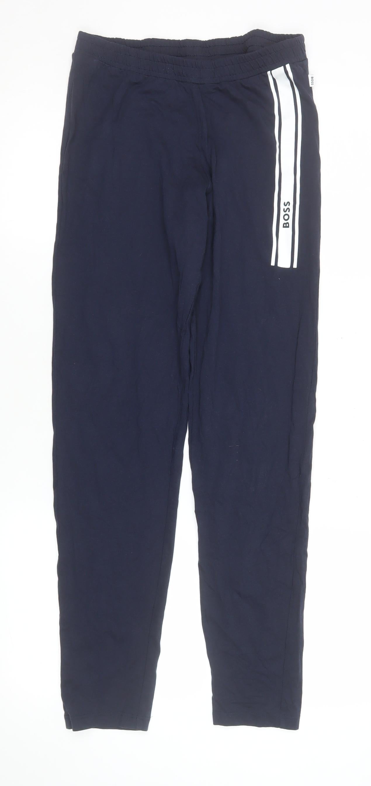 Womens UK Size S Boss Regular Fit Track Pants Blue Trousers