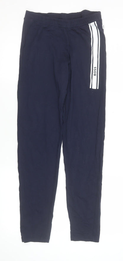 Womens UK Size S Boss Regular Fit Track Pants Blue Trousers