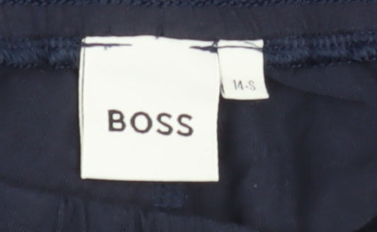 Womens UK Size S Boss Regular Fit Track Pants Blue Trousers