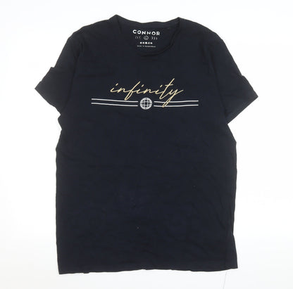 Unisex Adults UK Size L Connor Black Basic T-Shirt