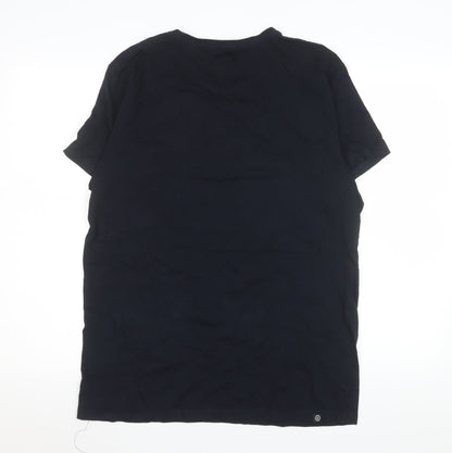 Unisex Adults UK Size L Connor Black Basic T-Shirt