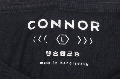 Unisex Adults UK Size L Connor Black Basic T-Shirt