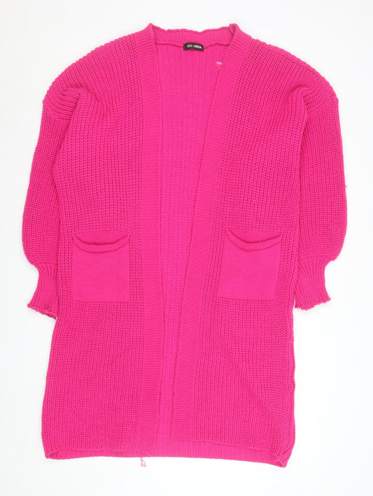 Womens UK Size 10 QED London Pink Cardigan Jumper