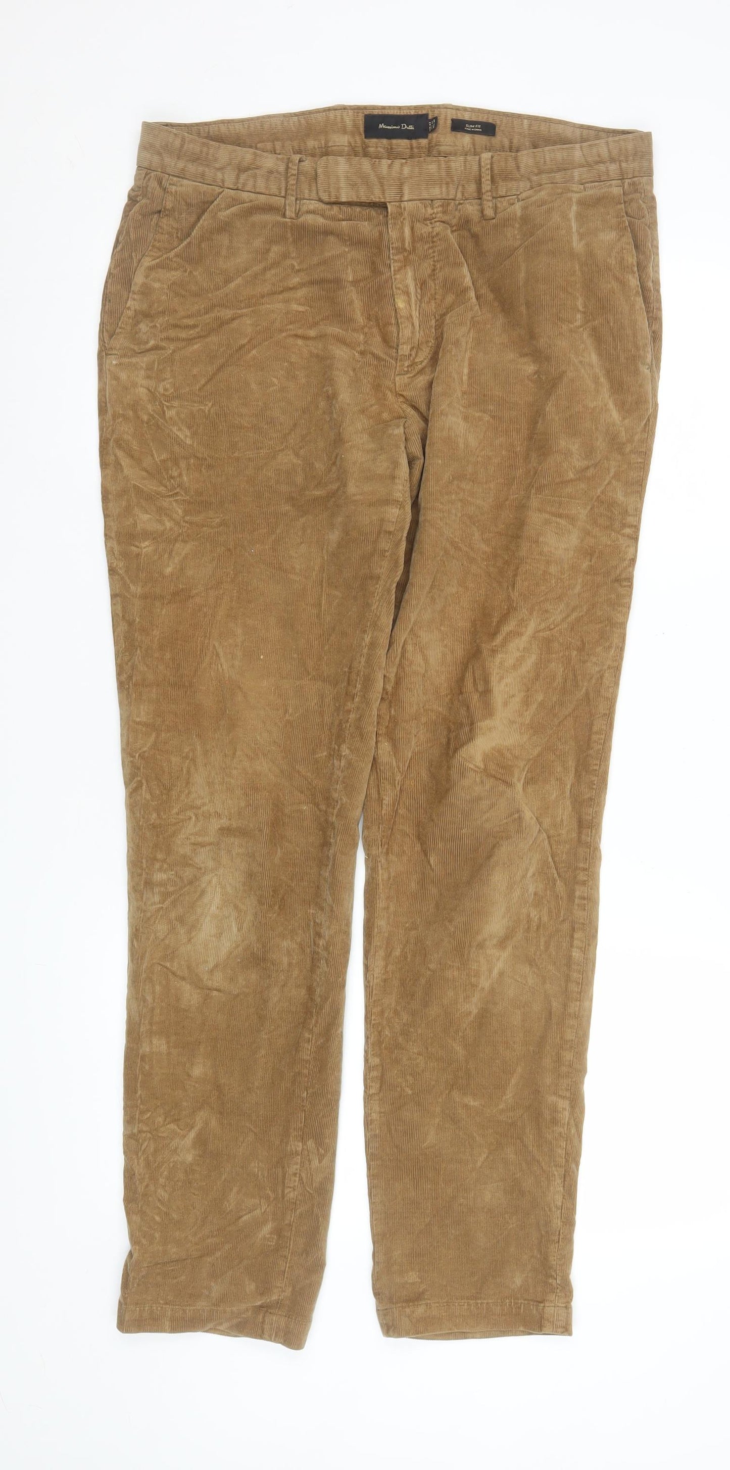 Womens UK Size 12 Massimo Dutti Regular Fit Chino Beige Trousers