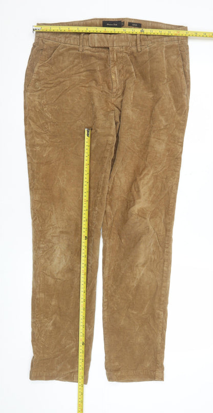 Womens UK Size 12 Massimo Dutti Regular Fit Chino Beige Trousers