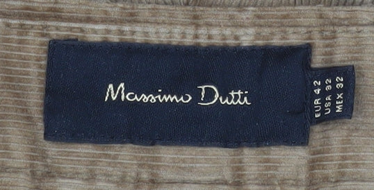 Womens UK Size 12 Massimo Dutti Regular Fit Chino Beige Trousers