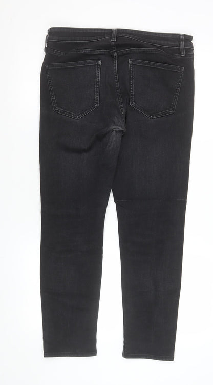 Womens UK Size 10 Uniqlo Slim Fit Skinny Black Jeans