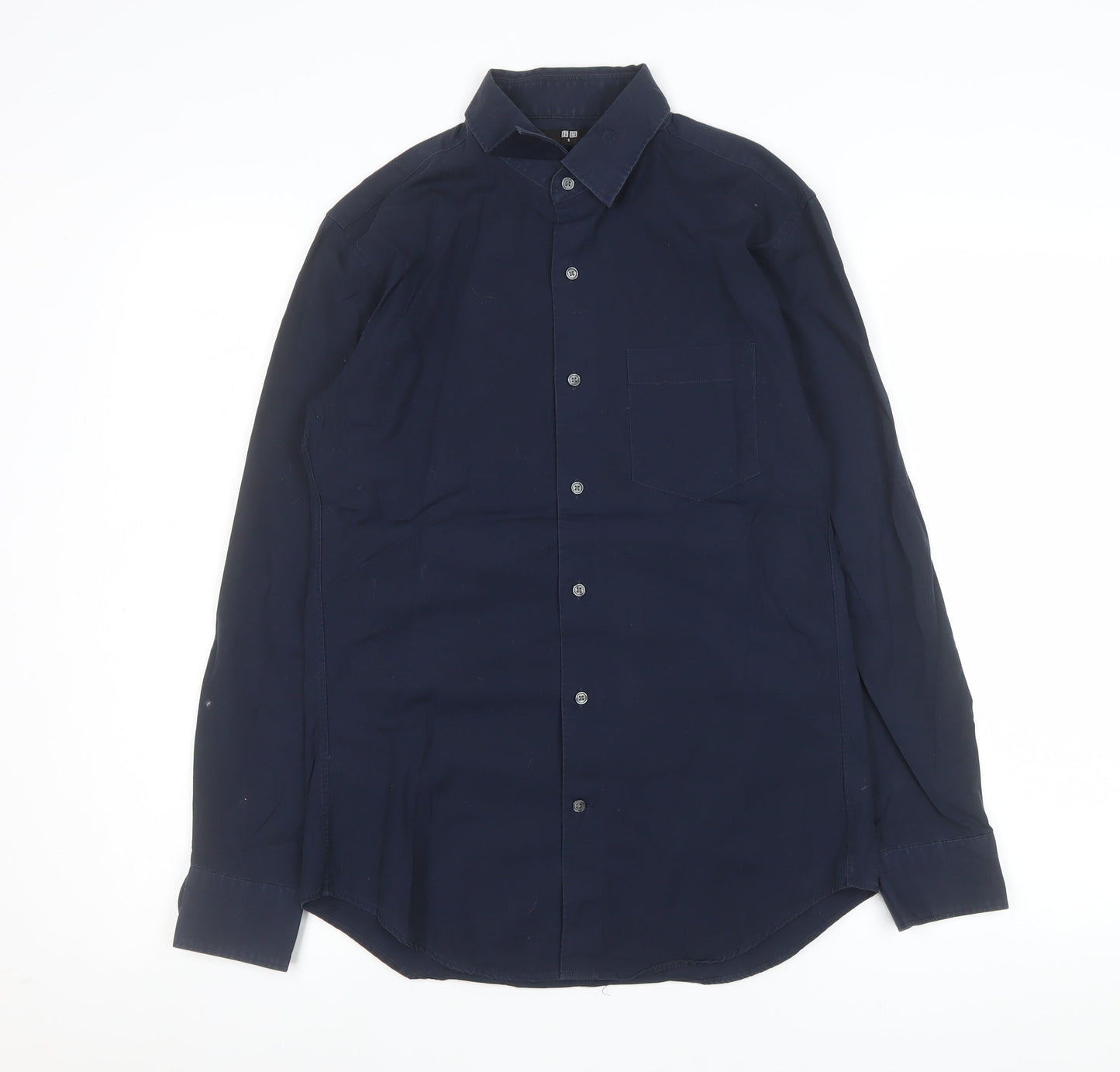 Mens UK Collar Size S Uniqlo Smart Blue  Dress Shirt