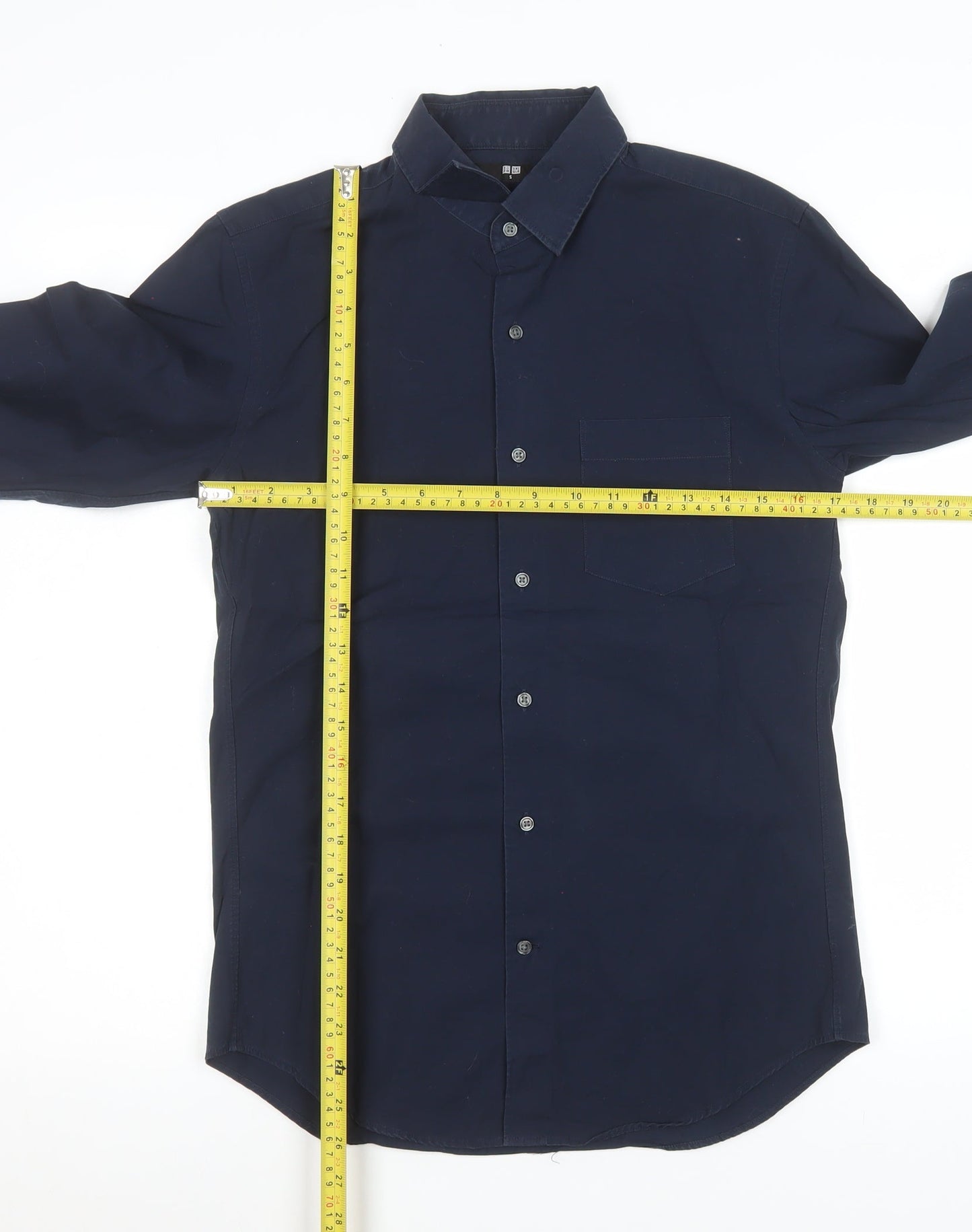 Mens UK Collar Size S Uniqlo Smart Blue  Dress Shirt