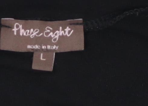 Womens UK Size L Phase Eight Black Tunic Blouse