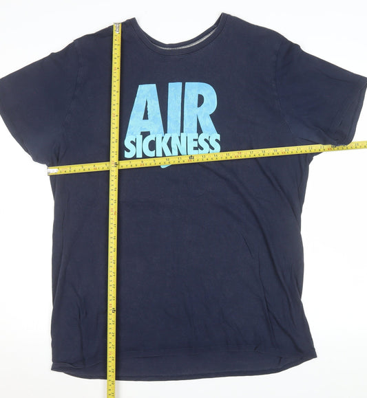 Nike Men's Navy Blue 'Air Sickness' Short Sleeve Athletic Fit T-Shirt XXL
