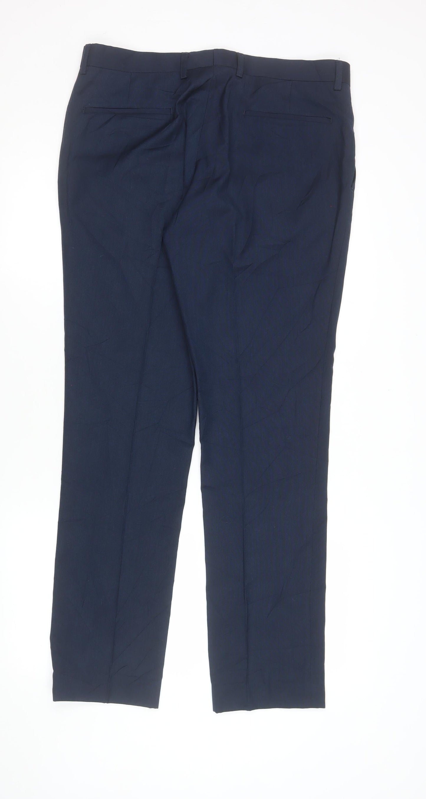 Mens UK Size L FCUK Slim Fit Dress Pants Blue Trousers