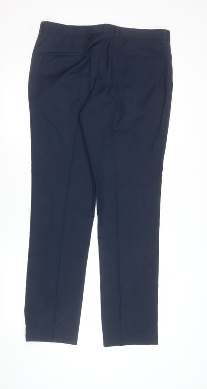 Mens UK Size L FCUK Slim Fit Dress Pants Blue Trousers