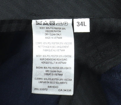 Mens UK Size L FCUK Slim Fit Dress Pants Blue Trousers