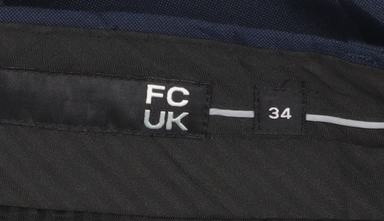Mens UK Size L FCUK Slim Fit Dress Pants Blue Trousers