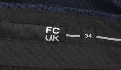 Mens UK Size L FCUK Slim Fit Dress Pants Blue Trousers