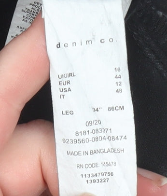 Womens UK Size 16 Denim Co. Slim Fit Skinny Black Jeans