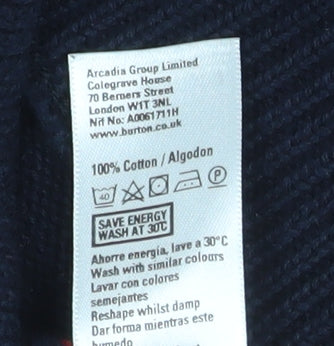 Mens UK Size M Burton Blue Pullover Jumper