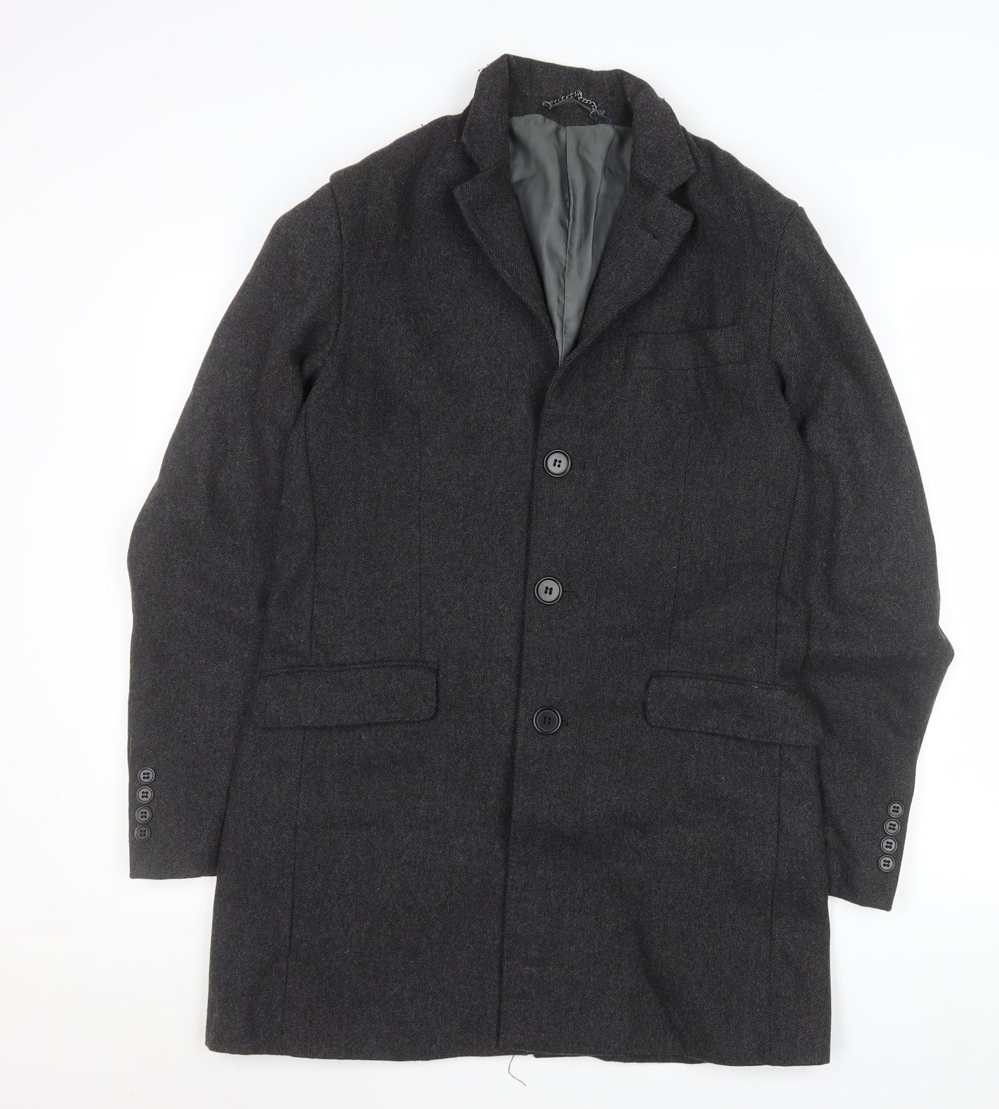 Mens UK Size M Christiano Baldinucci Grey Overcoat