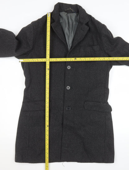 Mens UK Size M Christiano Baldinucci Grey Overcoat
