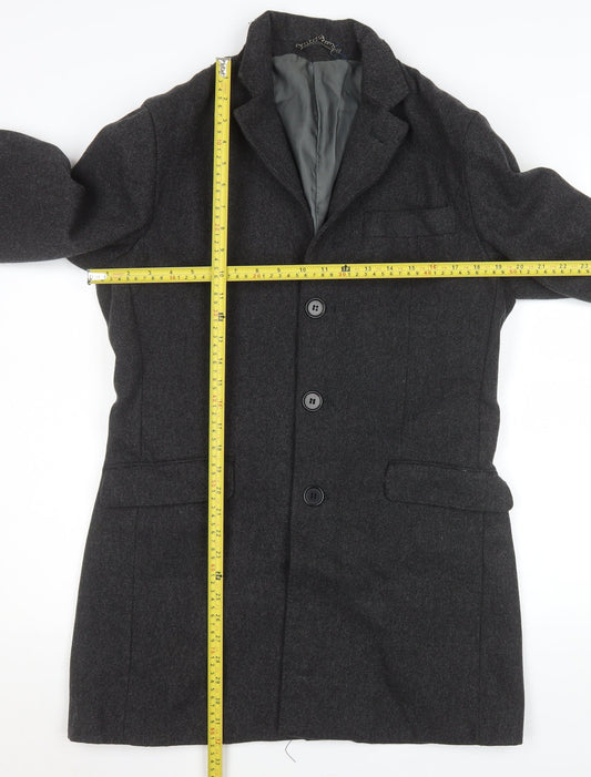 Mens UK Size M Christiano Baldinucci Grey Overcoat