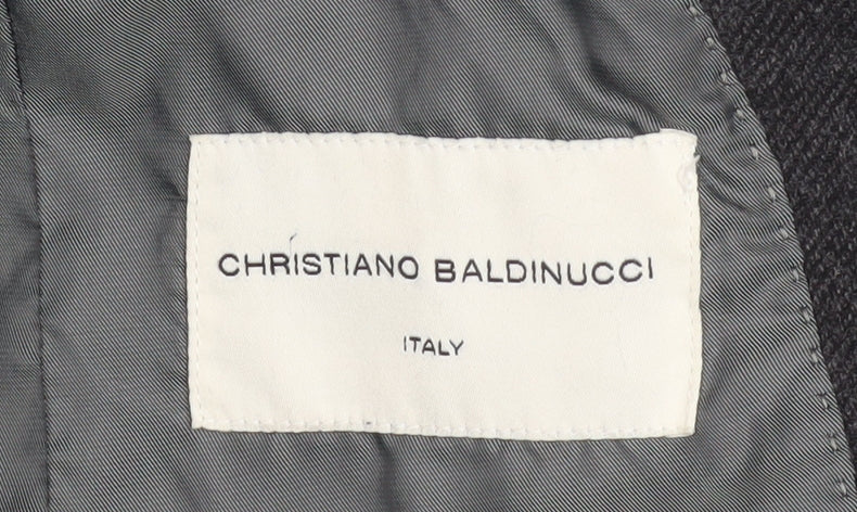 Mens UK Size M Christiano Baldinucci Grey Overcoat