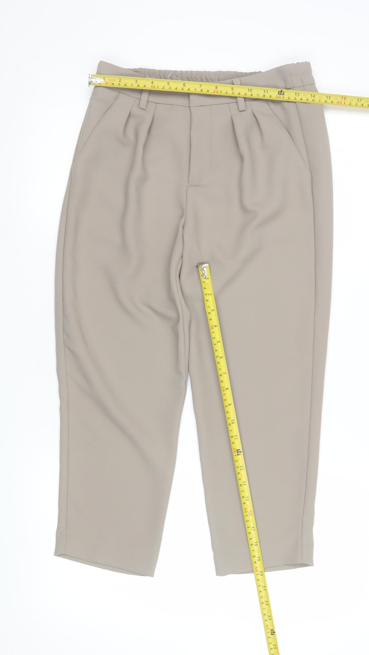 Womens UK Size 6 Benetton Regular Fit BusinessCasualWorkwear Beige Trousers