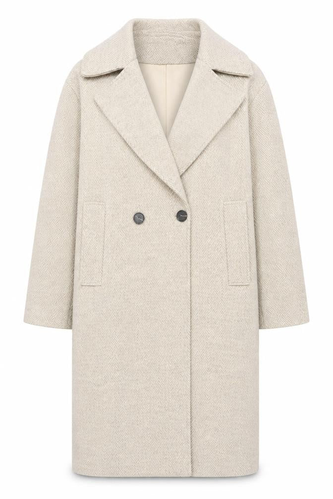 Womens UK Size XS Warehouse Beige Overcoat