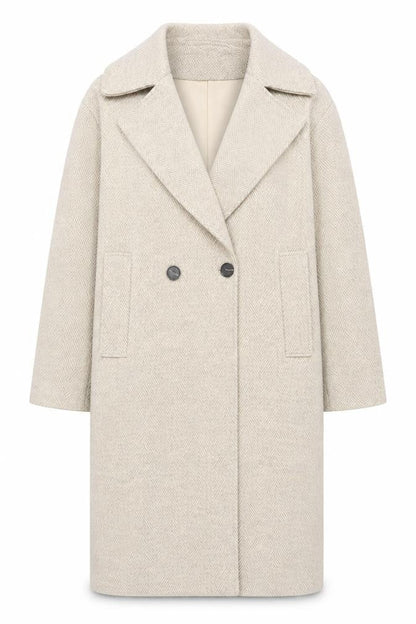Womens UK Size XS Warehouse Beige Overcoat