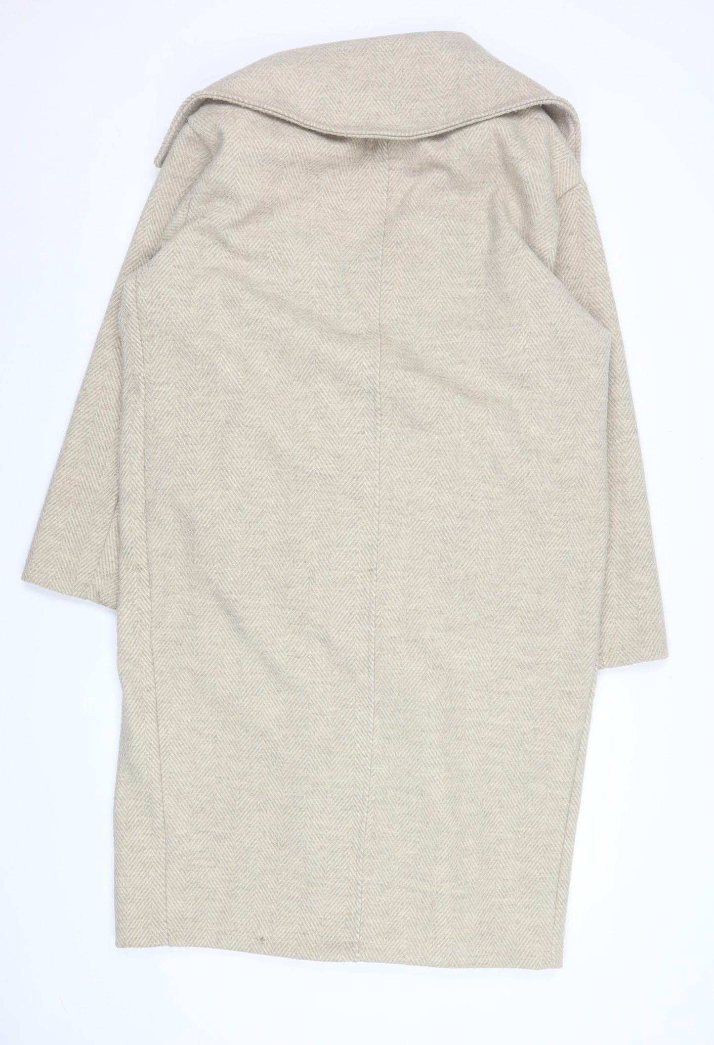 Womens UK Size XS Warehouse Beige Overcoat