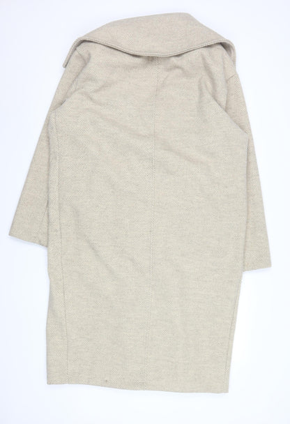 Womens UK Size XS Warehouse Beige Overcoat