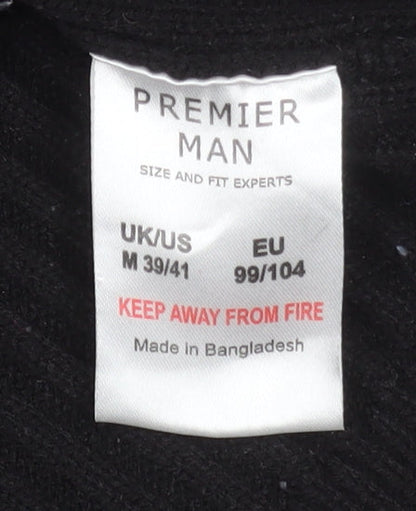 Mens UK Size M Premier Man Black Basic Jacket