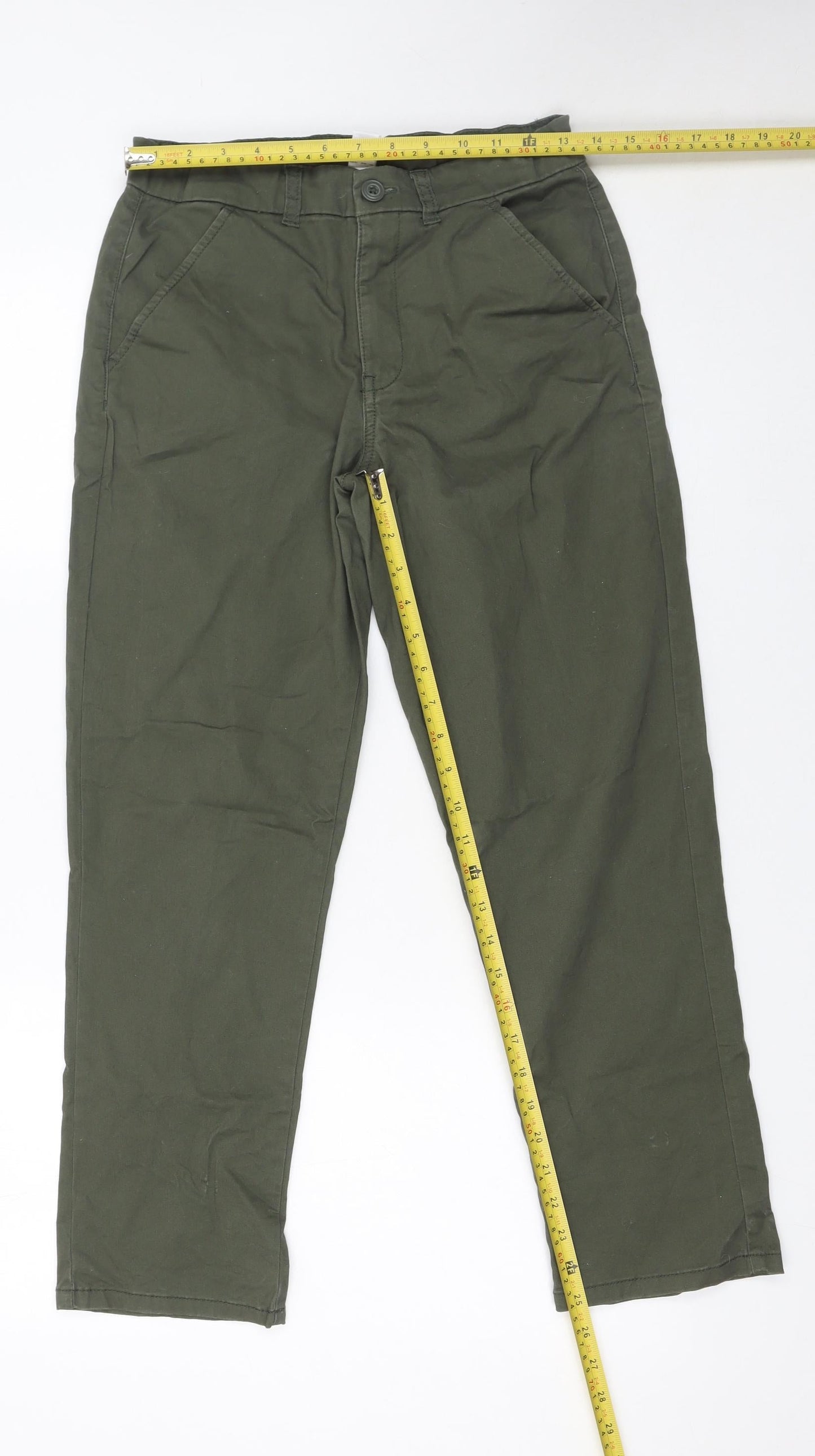 Boys UK Size 27 in Dunnes Stores Regular Fit Chino Green Trousers