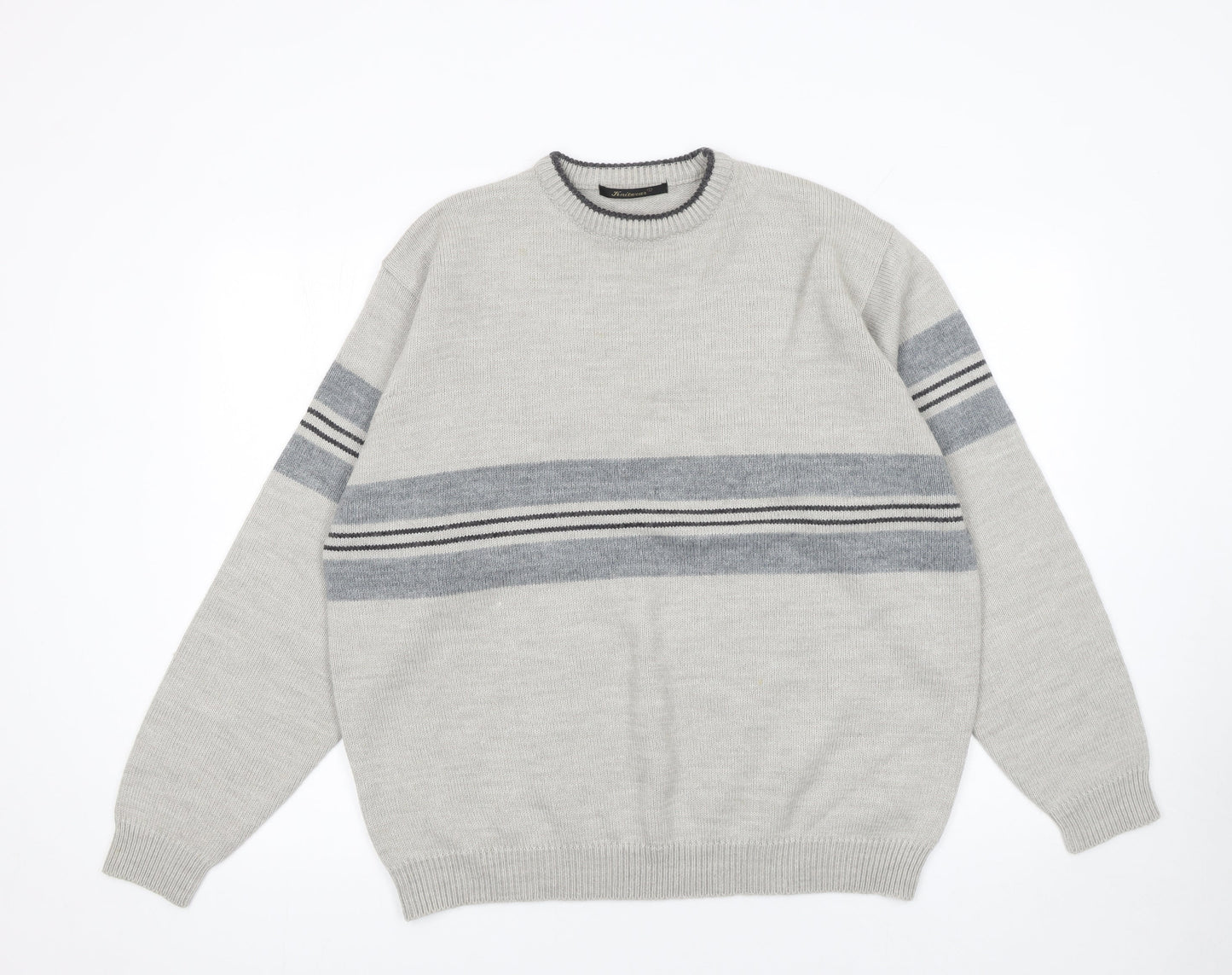 Mens UK Size L St. Bernard Grey Pullover Jumper