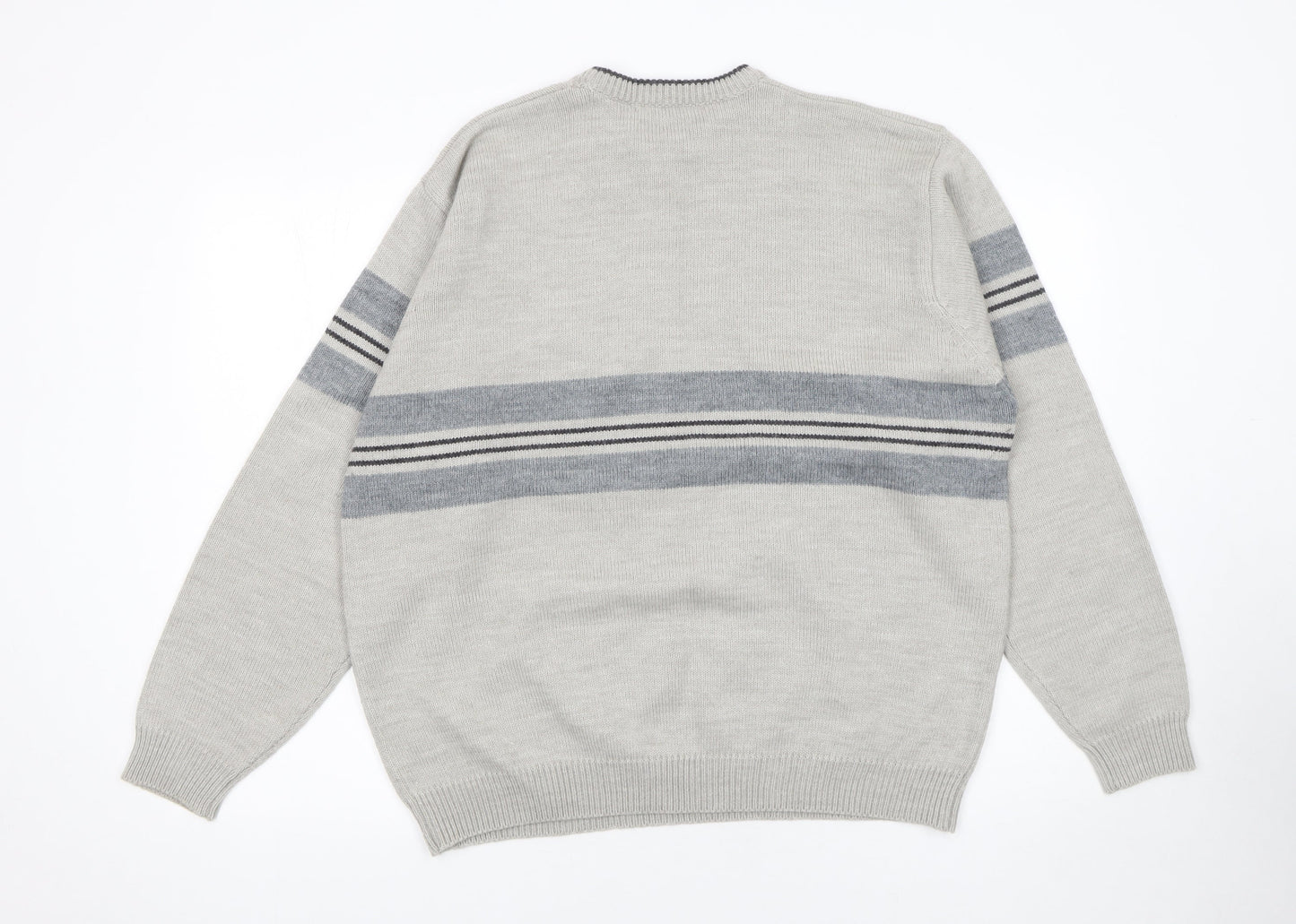Mens UK Size L St. Bernard Grey Pullover Jumper
