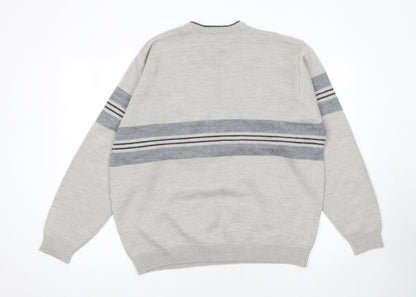 Mens UK Size L St. Bernard Grey Pullover Jumper