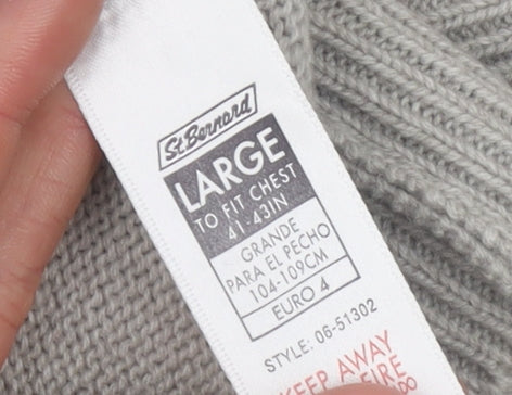Mens UK Size L St. Bernard Grey Pullover Jumper