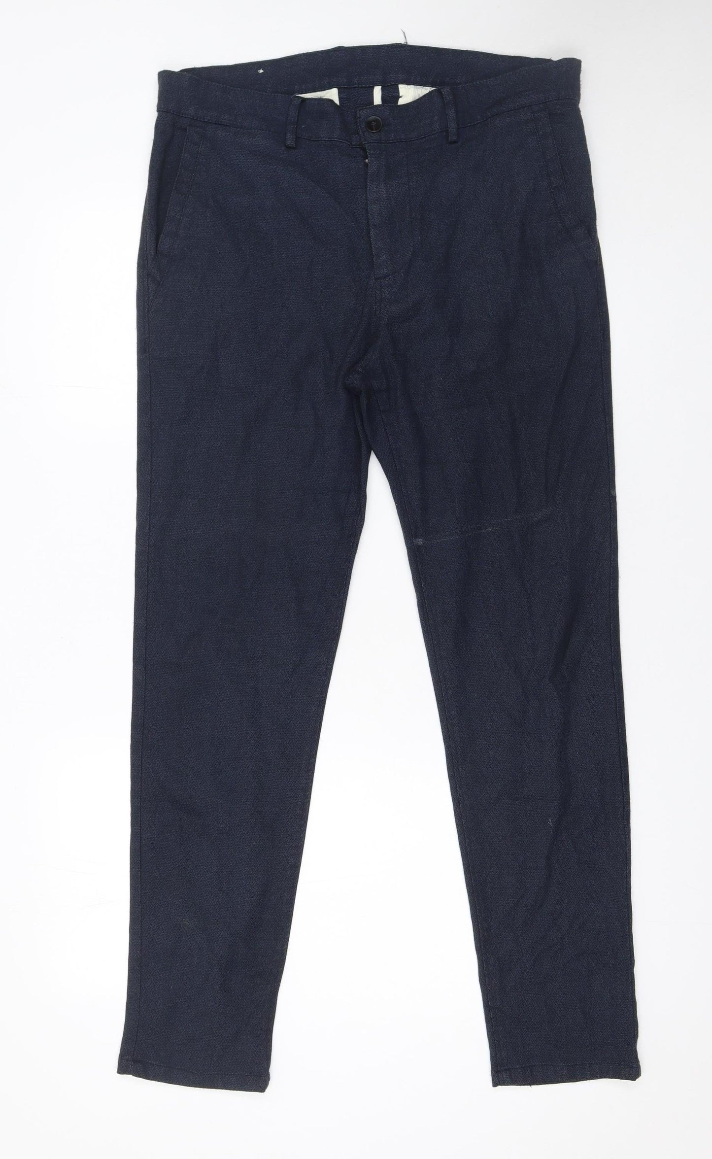 Mens UK Size M Zara Slim Fit Chino Blue Trousers