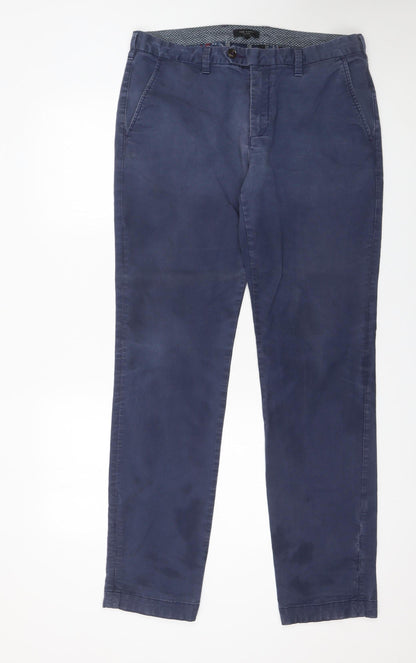 Mens UK Size L Ted Baker Slim Fit Chino Blue Trousers