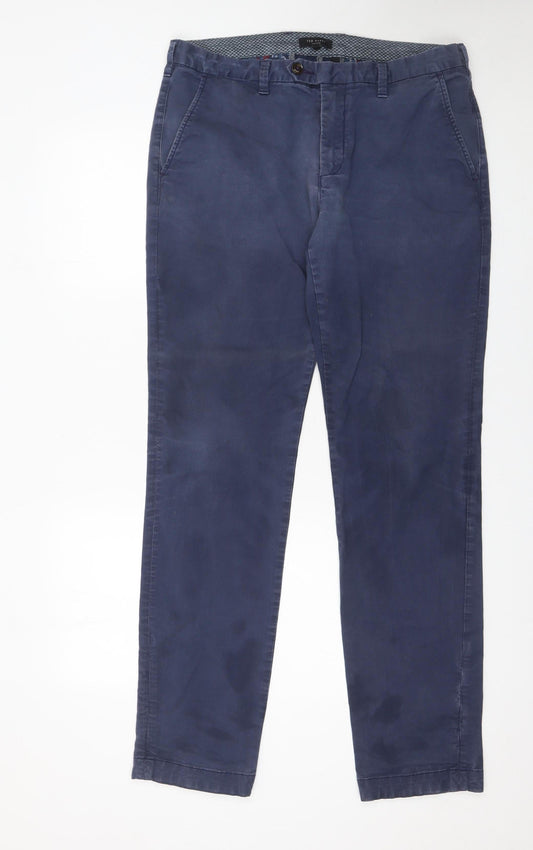 Mens UK Size L Ted Baker Slim Fit Chino Blue Trousers