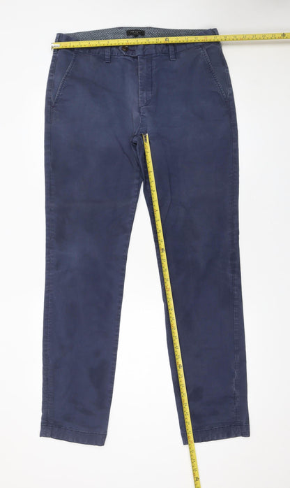 Mens UK Size L Ted Baker Slim Fit Chino Blue Trousers