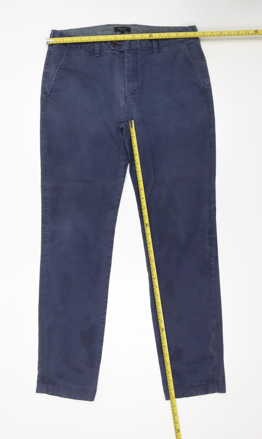 Mens UK Size L Ted Baker Slim Fit Chino Blue Trousers