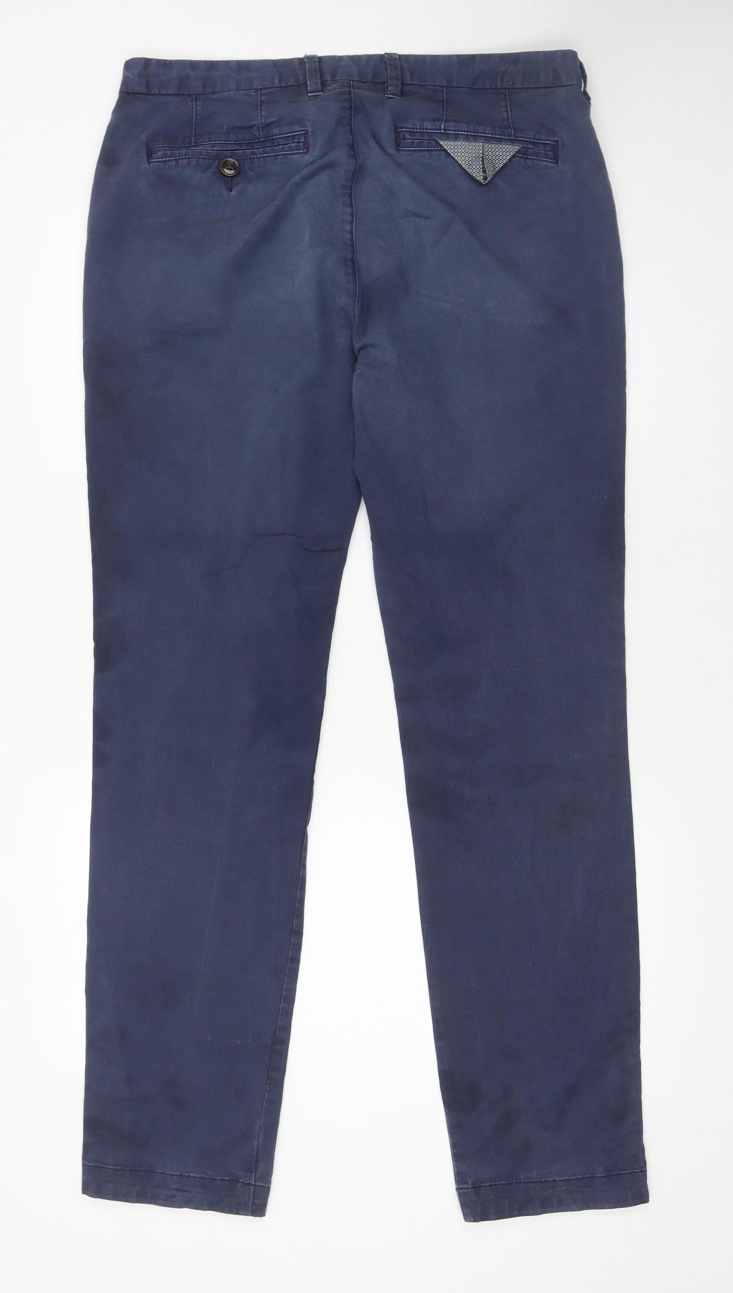 Mens UK Size L Ted Baker Slim Fit Chino Blue Trousers