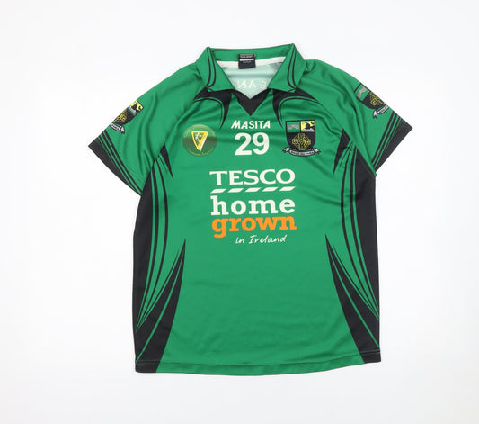 Womens UK Size 14 Masita Green Football T-Shirt