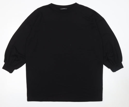 Womens UK Size L Dunnes Stores Black Jersey T-Shirt