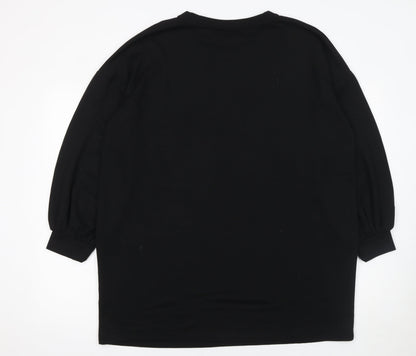 Womens UK Size L Dunnes Stores Black Jersey T-Shirt